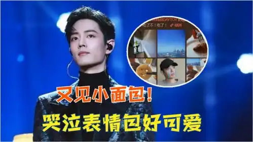 又见小面包肖战绿洲晒美食,发自己哭泣表情包好可爱