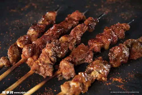 烧烤羊肉串美食摄影图
