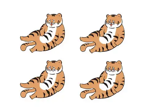 萌虎大王是老虎插画胖虎插画表情包ip形象设计