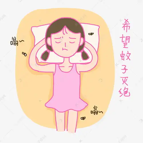 夏日清凉粉色手绘卡通可爱泳装小女孩讨厌蚊子表情包素材图片免费下载千库网