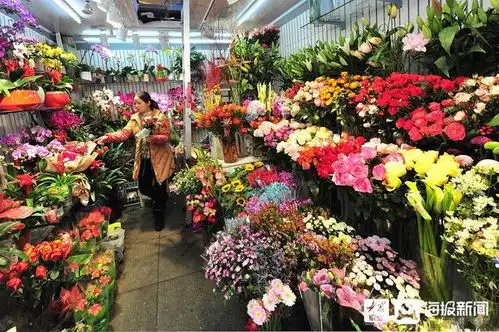 上海沪上花市情人节花价水涨船高