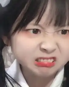 大胖脸女生表情包皱眉