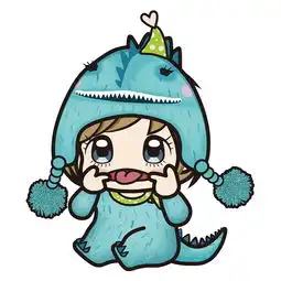卡通形象设计小魔怪恐龙造型宝宝表情包吉祥物